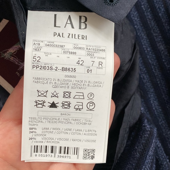 Pal Zileri wood blazer in navy stripe - Picture 5 of 5